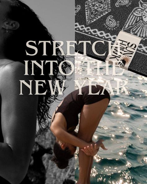 collage of yoga moves along the australian coastline