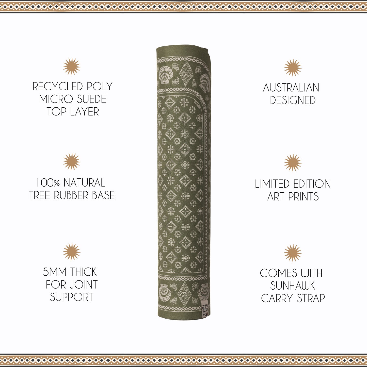 SunHawk 5mm eco yoga mat features