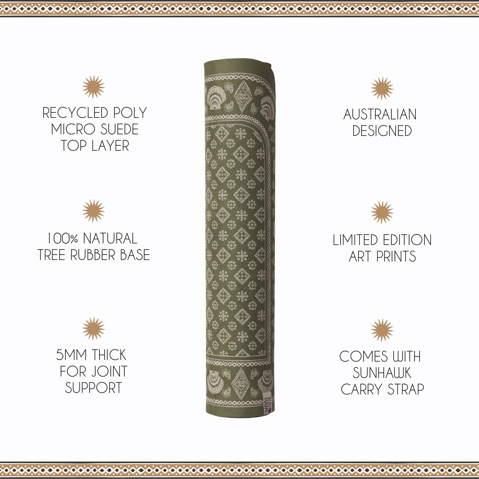 SunHawk 5mm eco yoga mat features